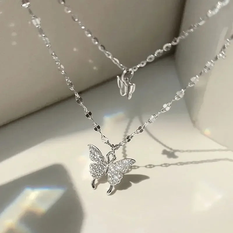 Sparkling Double Layer Butterfly Necklace™