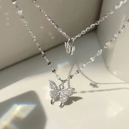 Sparkling Double Layer Butterfly Necklace™