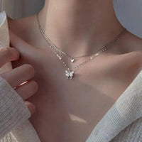 Sparkling Double Layer Butterfly Necklace™